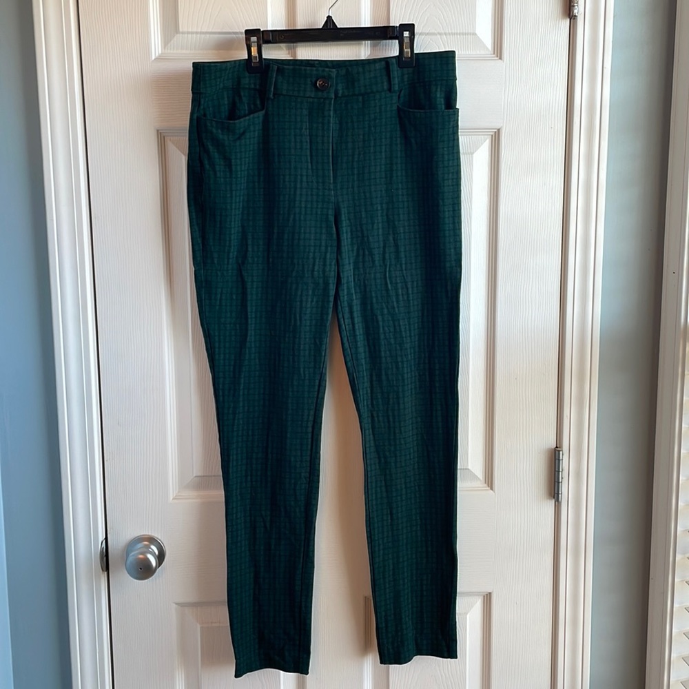 LOFT Size 8T Forest Green Plaid Pants